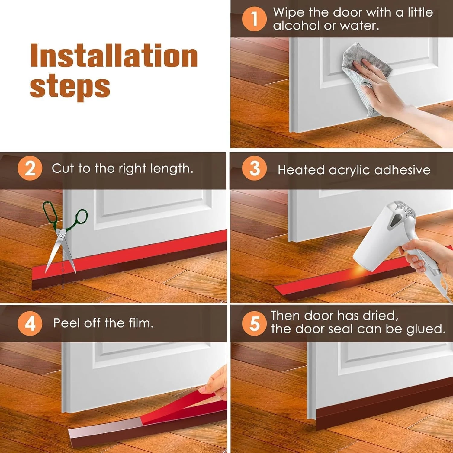 Self-Adhesive Silicone Door Seal