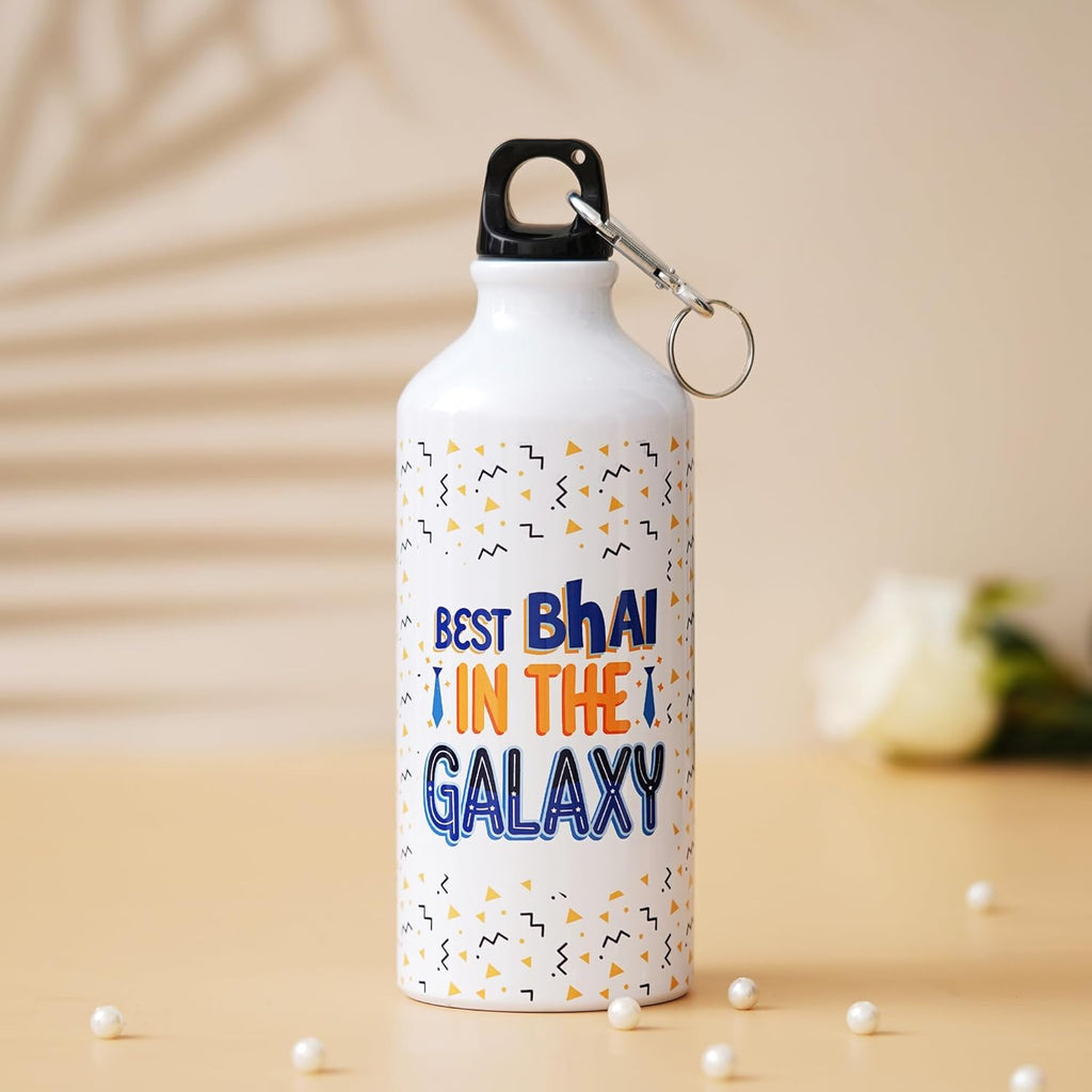 Best Bhai in the Galaxy Bottle with 3 Rakhis