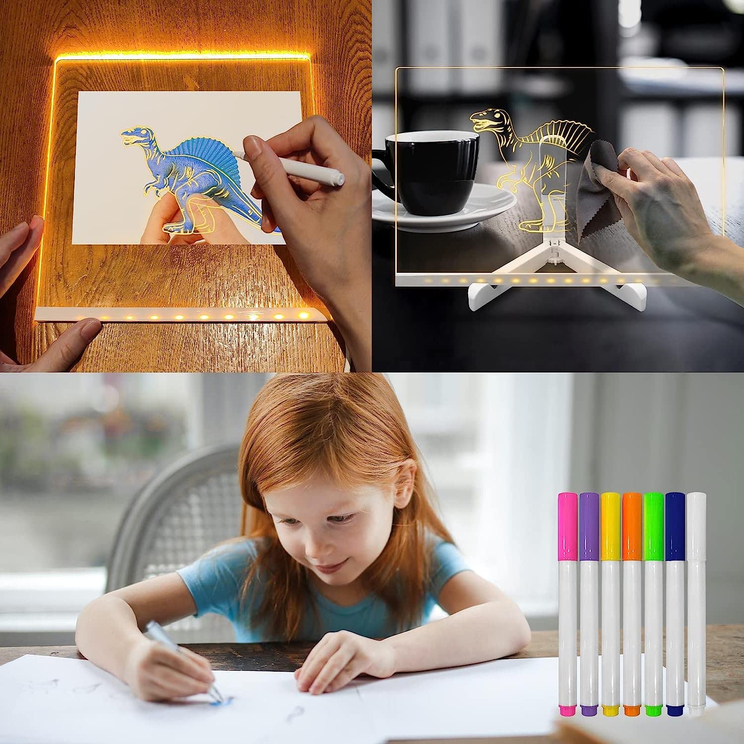 ORVO™ 3D Acrylic Writing Pad with Color Markers